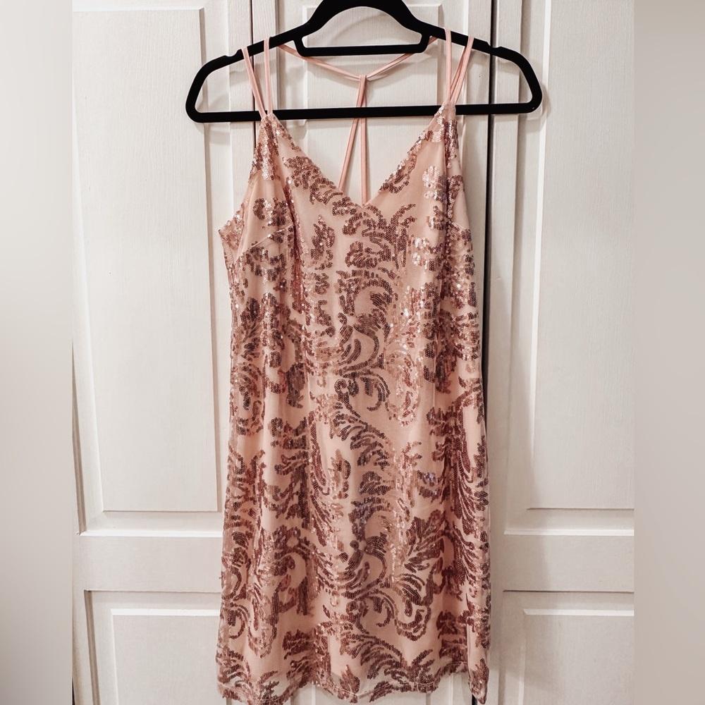 Xhilaration Blush Sequin Embellished Top